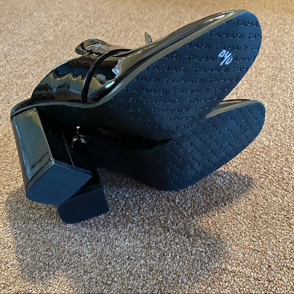 Tahari | Patent Leather Mules with Tassels - Picture 4 of 6